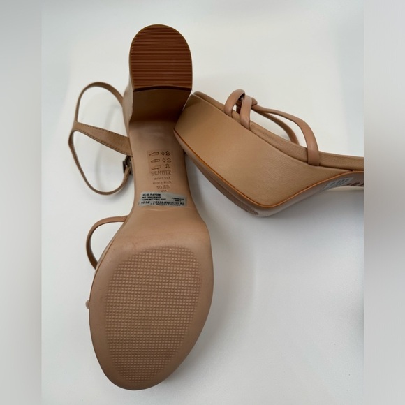 SCHUTZ Kelsie Platform Leather Sandal, Nude Leather, Women NWOT - Picture 3 of 6